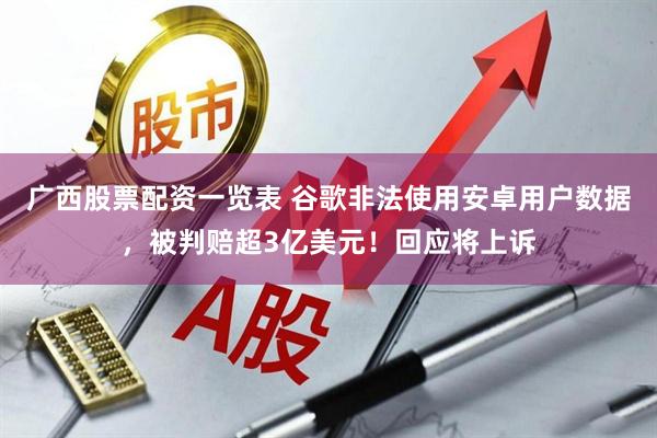 广西股票配资一览表 谷歌非法使用安卓用户数据，被判赔超3亿美元！回应将上诉